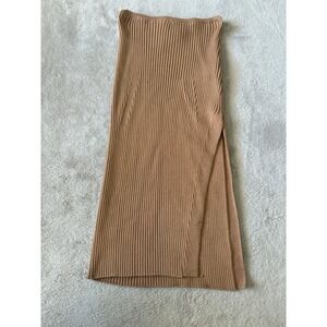 NWOT Topshop Ribbed Knit Midi Skirt Bodycon High Waist Slit XS‎ US 0-2